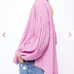 Free people Maddison blouse top Navy S